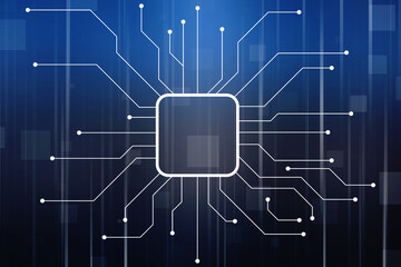 Abstract futuristic circuit board Illustration, Circuit board with various technology elements, Abstract speed technology concept, futuristic digital innovation background