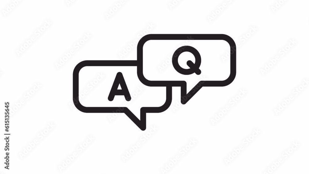 Poster question and answer, questions and faq animated icon on transparent background.
