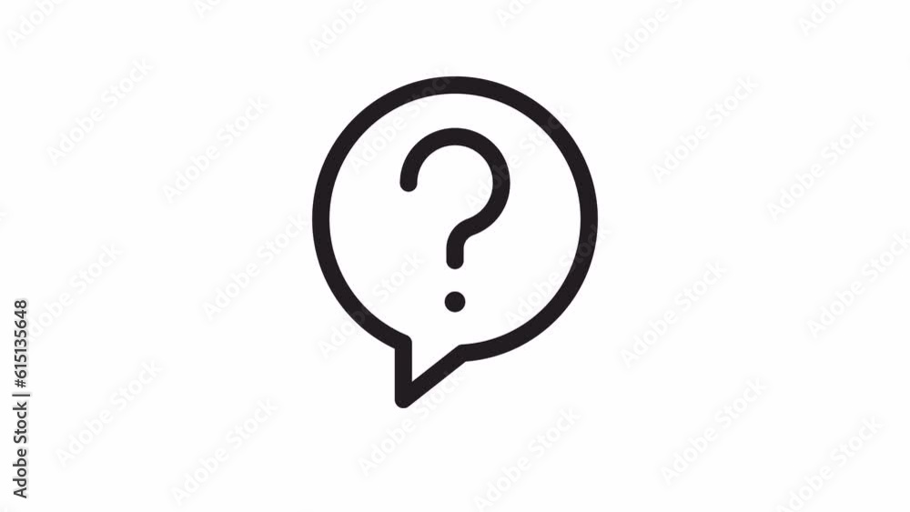 Poster question mark, questions and faq animated icon on transparent background.