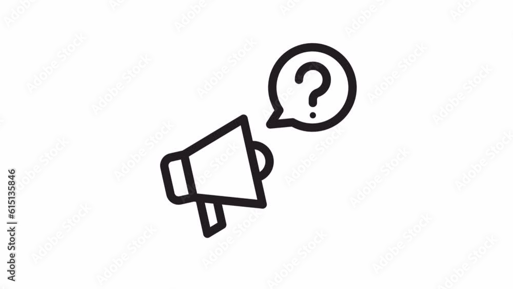 Aufkleber announce question, questions and faq animated icon on transparent background.
