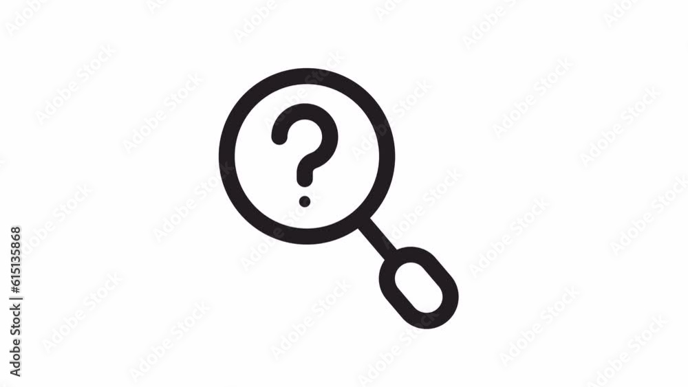 Aufkleber searching question, questions and faq animated icon on transparent background.