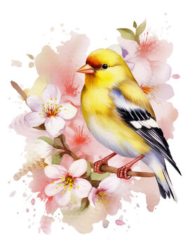 recommend clip art: Bird Watercolor Clip art, Watercolor Sublimation Design, Floral Clip art
