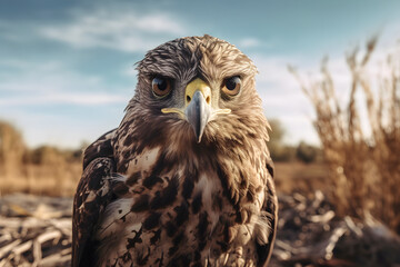 Fototapeta premium Buzzard in nature. Generative AI