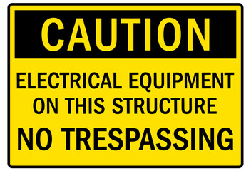 Do not climb warning sign and labels