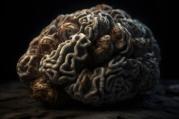 Fototapeta na wymiar Unveiling the Intricate Textures of the Brain. Generative AI