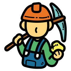 miner filled outline icon style