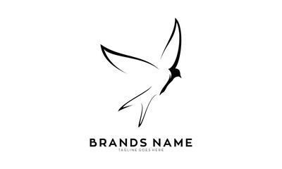 Flying bird simple symbol vector logo