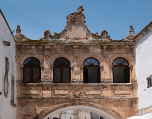 External facades of the Civic Museum in Ostuni, Italy