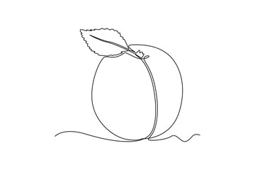 Single one line drawing fruits concept. Continuous line draw design graphic vector illustration.