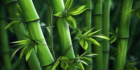 Fototapeta na wymiar AI Generated. AI Generative. Eco green leaf plant tree bamboo. Asian Japan Chinese culture tradition vibe. Graphic Art