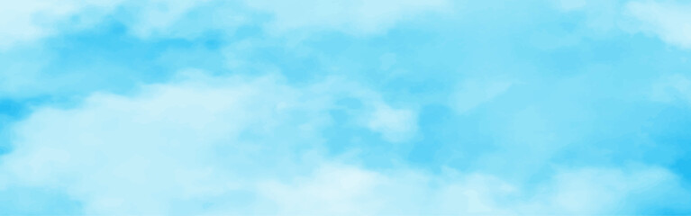 blue sky with white clouds in sunny weather .Blue Sky vector .White cumulus clouds formation in blue sky .blue water surface background .Panorama.	