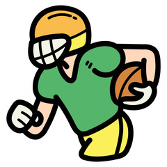 american football player filled outline icon style