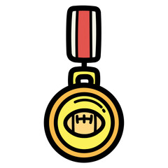 medal filled outline icon style