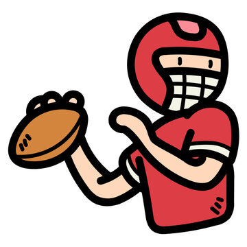 red football player throwing ball clip art preview