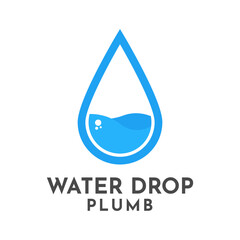Water Drop Plumb Logo Design Concept