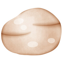 Single brown coral stone illustration