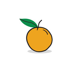 Vector orange fruit cartoon vector icon illustration food nature icon concept isolated