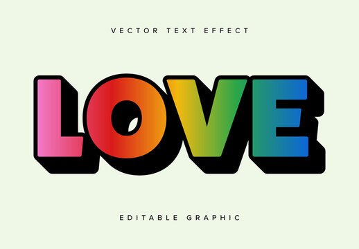 3D Text Effect with a Colourful Gradient