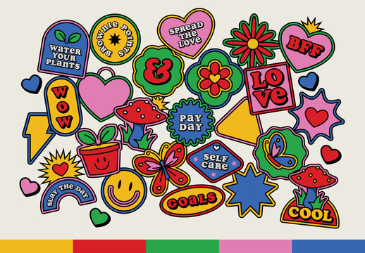 Bright and Colourful Sticker Set