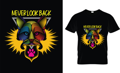 Cat t-shirt design.Colorful and fashionable t-shirt design for men and women.