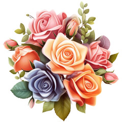 Flowers Watercolor Clip art, Watercolor Sublimation Design, Floral Clip art