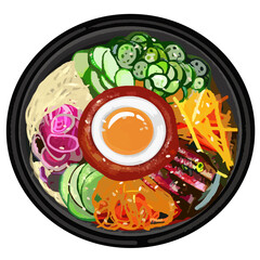 Bibim-Naengmyeon, Bibimbap, Korean, Korean food, Cold food, Noodles, Spicy, Refreshing, Vinegar, Cucumber, Kimchi, Summer food