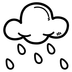 rainy line icon style