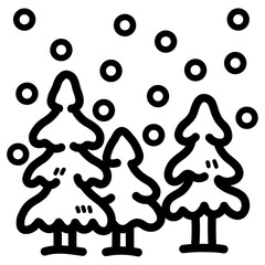 snowing line icon style