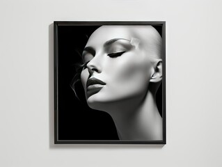 Black and White Photo in Silver Frame - AI Generated