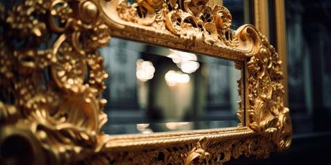 Mirror in Elaborate Gilt Frame - AI Generated