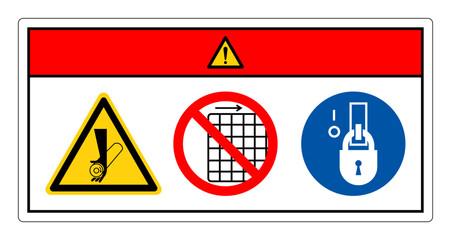 Danger Pinch Point Do Not Remove Guard Symbol Sign, Vector Illustration, Isolate On White Background Label .EPS10