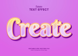 decorative colorful pastel editable text effect vector design