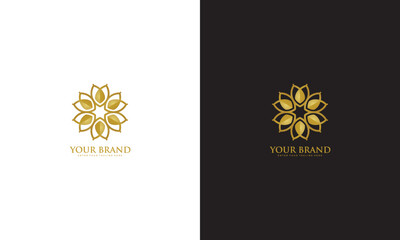 Gold luxury ornament logo, vector graphic design