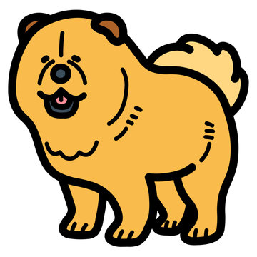 recommend clip art: chow chow filled outline icon style