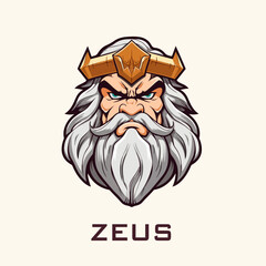 God Zeus mascot logo vector