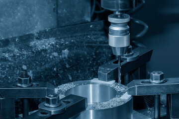  The metal working concept on the milling machine.