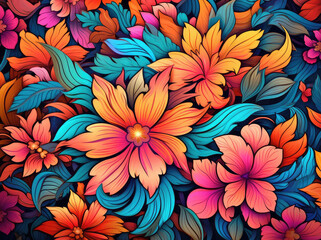 Fototapeta na wymiar Colorful flowers background