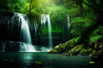 Generative AI.
beautiful waterfall scenery background
