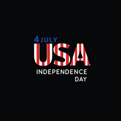 Fototapeta na wymiar Creative Professional Trendy and Minimal 4th July US Independence Day, Logo in Editable Vector Format