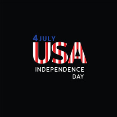 Creative Professional Trendy and Minimal 4th July US Independence Day, Logo in Editable Vector Format