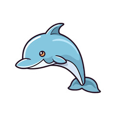 Joyful Aquatic Companion: Playful 2D Illustration of a Darling River Dolphin