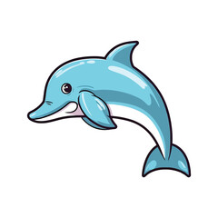 Joyful Aquatic Companion: Playful 2D Illustration of a Darling River Dolphin