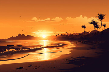 Generative AI.
beach sunset view background