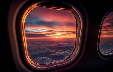 Naklejka premium Ausblick aus Flugzeug, generiert mit KI