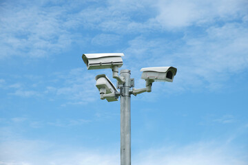 CCTV camera . Surveillance and monitoring camera . Security system concept .
