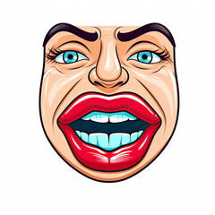 an illustration of a woman with a big mouth