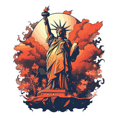 New York liberty statue T-shirt desaign ready to print