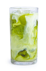 green tea milk isolated on white background