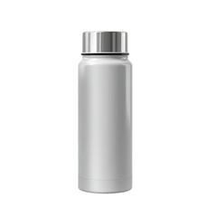 Travel thermos bottle mockup isolated on transparent background