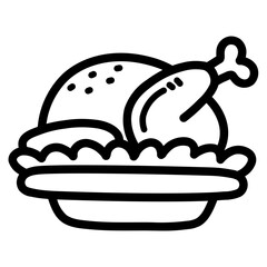 turkey line icon style